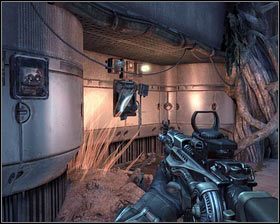 Po odsłuchaniu leżącego niedaleko magnetofonu [1], a następnie zebraniu dwóch stympaków , wchodzimy do korytarza z lewej strony - - Laboratoria osobliwości (1) | Opis przejścia Singularity - Singularity - poradnik do gry