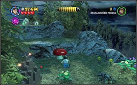 Przy pomocy Hermiony i Krzywołapa wskocz na górę - znajdziesz tam miejsce kopania, powstanie drabinka #1 - Wrzeszcząca chata | Opis przejścia - Rok 3 | LEGO Harry Potter Lata 1-4 - LEGO Harry Potter Lata 1-4 - poradnik do gry