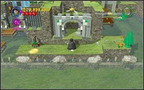 Przełącz się na drugą postać , wskocz na opuszczoną platformę i przekręć pokrętło #1 - Poziom dodatkowy 6 | Skrytka Gringotta | LEGO Harry Potter Lata 1-4 - LEGO Harry Potter Lata 1-4 - poradnik do gry