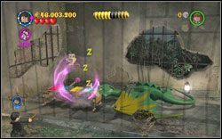 Hufflepuff (żółty): Gdy uśpisz zielonego smoka kilkakrotnie uderz w żółty klawisz - Smoki | Bonusy - Rok 4 | LEGO Harry Potter Lata 1-4 - LEGO Harry Potter Lata 1-4 - poradnik do gry