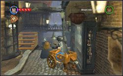 Krwawy Baron: Wskocz na wózek, następnie namierz go i wystrzel się w powietrze - Ulica Śmiertelnego Nokturnu | Bonusy - Dziurawy Kocioł - LEGO Harry Potter Lata 1-4 - poradnik do gry