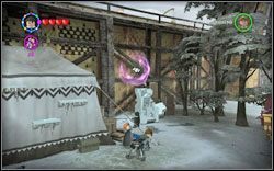 Magnes na monety: (zegar ) Udaj się na prawo, podnieś młotek i dłuto (WL ) i odkuj bryłę, w której znajduje się czerwony klocek - 26. Wejście na boisko Quidditch | Bonusy - Hogwart | LEGO Harry Potter Lata 1-4 - LEGO Harry Potter Lata 1-4 - poradnik do gry