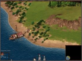 Tam napotkamy na angielskiego kapitana proszącego nas o pomoc w walce z piratami - Wyspy Bermudzkie | Kampania Angielska | Kozacy Europejskie Boje - Kozacy: Europejskie Boje - poradnik do gry