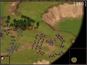 W momencie gdy znajdziemy się już całym wojskiem w lewym dolnym rogu ruszamy na północ puszczając przodem dobosza jako zwiadowcę - Zusmarhausen | Kampania Francuska | Kozacy Europejskie Boje - Kozacy: Europejskie Boje - poradnik do gry