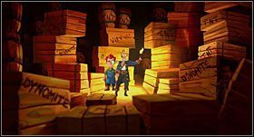 Wraz z Wallym znajdujesz się w prawie beznadziejnej sytuacji, czekając aż świeczka przepali linę, worek opadnie na miech, który wystrzeli kulę, która odbije się od patelni i tarcz, a następnie przebije zielony balonik co uruchomi mechanizm kołowrotu - [Część 3 - LeChucks Fortress] | Monkey Island 2 Special Edition - Monkey Island 2 Special Edition: LeChucks Revenge - poradnik do gry