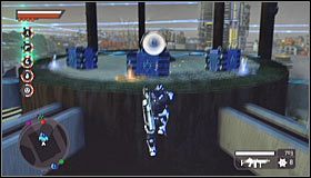 Wylądujesz zapewne na jednym z niższych fragmentów dachu, tak więc będziesz musiał kontynuować wspinaczkę #1 - Jednostki absorpcyjne (3) | Zadania kluczowe | Crackdown 2 - Crackdown 2 - poradnik do gry