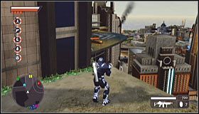 Po znalezieniu się na dachu czerwonego budynku obróć się w lewo i wykonaj skok w stronę znajdującego się w tym miejscu wyższego wieżowca #1 - Notatki dźwiękowe (4) | Zadania drugorzędne | Crackdown 2 - Crackdown 2 - poradnik do gry