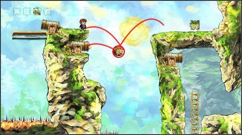 Aby zdobyć kolejny puzzel musisz się nieco natrudzić, bardzo ważne jest wyczucie czasu i odrobina szczęścia - Leap of Faith | World 2 | Braid - Braid - poradnik do gry