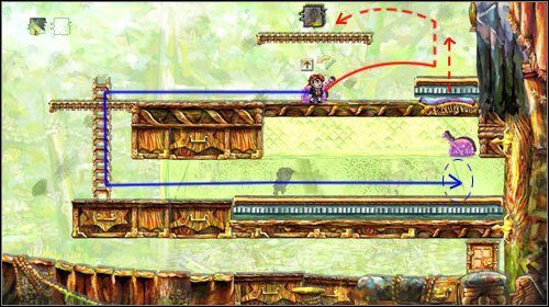 Udaj się w prawo, gdzie zatrzymaj się przy dźwigni - Window of Opportunity | World 5 | Braid - Braid - poradnik do gry