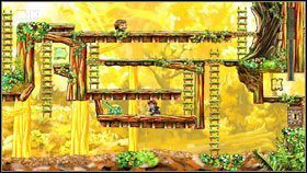 Przejdź na prawo, wyjdź po drabinie na samą górę i udaj się na platformę po lewej #1 zgarniając po drodze klucz - A Tingling | World 3 | Braid - Braid - poradnik do gry