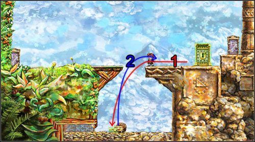 Cofnij się troszkę, aby stwór wyszedł z dziury, po czym skocz na dół i zgarnij klucz - The Pit | World 4 | Braid - Braid - poradnik do gry