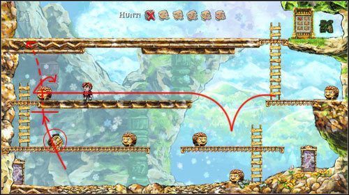 Przejdź na prawo i zejdź na niższy poziom - Hunt | World 4 | Braid - Braid - poradnik do gry