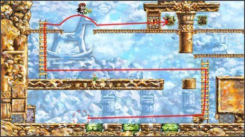 Powróć teraz - klucz powinien być tuż przy roślinie - Movement By Degrees | World 4 | Braid - Braid - poradnik do gry