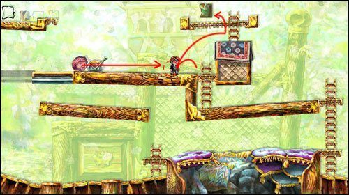 Jeżeli postąpiłeś dokładnie jak wyżej, ruchoma platforma i jej cień stworzą przejście przez dziurę dla kolejnego stwora - Crossing The Gap | World 5 | Braid - Braid - poradnik do gry