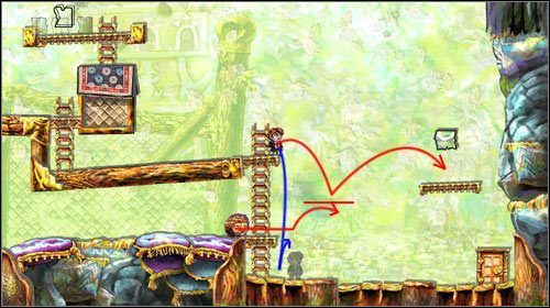 Upewnij się, że ruchoma platforma znajduje się po prawej stronie - Crossing The Gap | World 5 | Braid - Braid - poradnik do gry