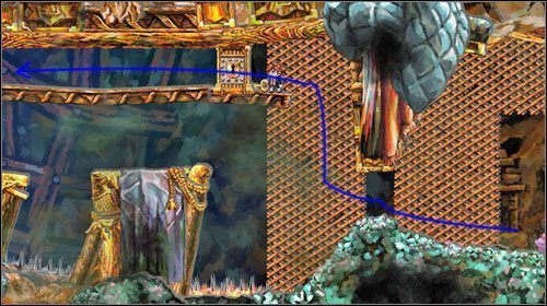 Gdy zdobędziesz klucz stań mniej więcej na środku pomieszczenia z bossem - Lair | World 5 | Braid - Braid - poradnik do gry