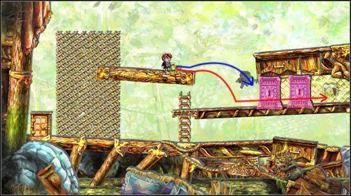 Wyjdź po płotku na górę, zabij stwora i zgarnij klucz - Fragile Companion | World 5 | Braid - Braid - poradnik do gry