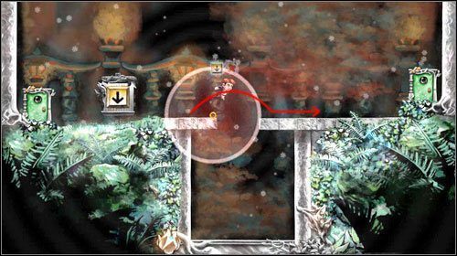 Po wciśnięciu klawisza strzałki w dół utworzysz kulę spowalniającą czas - The Pit | World 6 | Braid - Braid - poradnik do gry