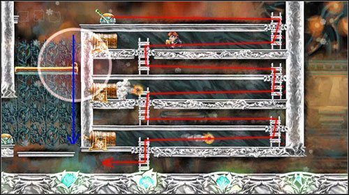 Stań na skraju platformy i aktywuj kulę spowalniającą czas - Elevator Action | World 6 | Braid - Braid - poradnik do gry