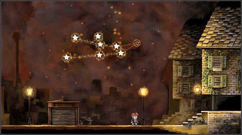 Tuż przed mieszkaniem znajdziesz gwiazdozbiór, na który składa się osiem punktów - Wprowadzenie | Alternatywne zakończenie | Braid - Braid - poradnik do gry