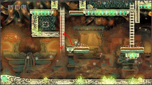 Wyjdź po drabinie i przełącz dźwignię - druga drabina, po lewej, spadnie na dół - Elevator Action | Alternatywne zakończenie | Braid - Braid - poradnik do gry