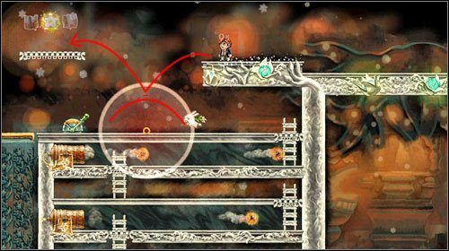 Cofnij czas - skorzystaj z większej prędkości, do momentu kiedy znajdowałeś się w miejscu zapewniającym niewrażliwość na cofany czas - Elevator Action | Alternatywne zakończenie | Braid - Braid - poradnik do gry