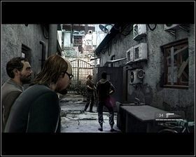 Gdy wszyscy przeciwnicy zginą, otwieramy niebieskie drzwi udekorowane świątecznymi lampkami [1] - Rozdział 3 - Krew, pot i łzy (2) - Opis przejścia - Kane & Lynch 2: Dog Days - poradnik do gry