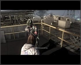 Kilka kroków przed nami powinniśmy zauważyć żołnierza, którego gra zaznaczyła nam szarym prostokątem [1] - Rozdział 10 - Zmartwychwstanie (1) - Opis przejścia - Kane & Lynch 2: Dog Days - poradnik do gry