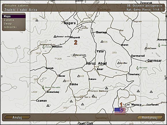 Uwaga: scenariusz ten jest dostępny i rozgrywamy go tylko wtedy, jeśli w poprzedniej misji (Oko cyklonu) nie udało nam się dopaść Aziza i dodatkowo jeszcze wcześniej zostaliśmy zestrzeleni (jako pilot Apacza) w scenariuszu Sezon polowań, a potem tego pilota odbiliśmy z rąk nieprzyjaciela w epizo - Misja 8A - Ostatnie pociągnięcie | Operacja Grot | ArmA II Operation Arrowhead - ArmA II: Operation Arrowhead - poradnik do gry