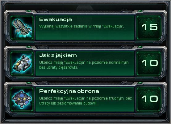 Ewakuacja - Ewakuacja (Osiągnięcia) | Kampania - koloniści | StarCraft II Wings of Liberty - StarCraft II: Wings of Liberty - poradnik do gry