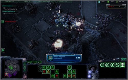 W momencie nastania nocy powinieneś być w samym centrum podniszczonej bazy by jak najszybciej zdewastować wszystkie budowle - tubylcy momentalnie zaczną się pojawiać w ogromnych ilościach i może tak być, że Twoje oddziały (weź sobie sporo sanitariuszek) zmasakrowane - Epidemia (Osiągnięcia) | Kampania - koloniści | StarCraft II Wings of Liberty - StarCraft II: Wings of Liberty - poradnik do gry