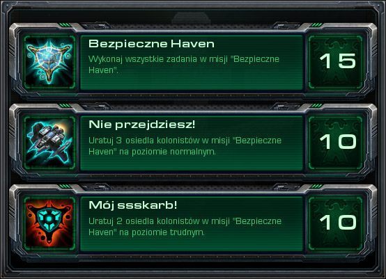 Bezpieczne Haven - Bezpieczne Haven (Osiągnięcia) | Kampania - koloniści - StarCraft II: Wings of Liberty - poradnik do gry