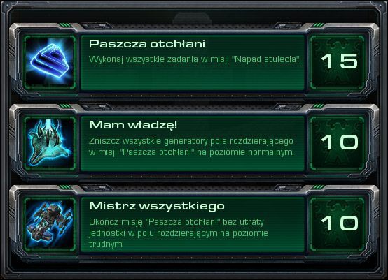 Paszcza otchłani - Paszcza otchłani (Osiągnięcia) | Kampania - artefakt | StarCraft II - StarCraft II: Wings of Liberty - poradnik do gry