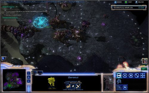 Teraz możesz wybrać czy pobiegniesz w prawo kontynuować akcję z ostatnią już macką [5] (ryzykowne) czy też wrócić tą metodą do swoich oddziałów i zaatakować finalną cząstkę Nadświadomości od strony zainfekowanej bazy Terran [6] - Echa przyszłości (Osiągnięcia) | Kampania - proroctwo - StarCraft II: Wings of Liberty - poradnik do gry