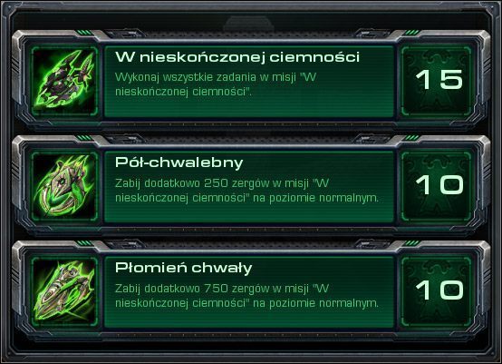 W nieskończonej ciemności - W nieskończonej ciemności (Osiągnięcia) | Kampania - proroctwo - StarCraft II: Wings of Liberty - poradnik do gry