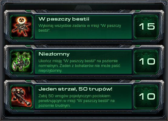 W paszczy bestii - W paszczy bestii (Osiągnięcia) | Kampania - wielki finał | StarCraft II - StarCraft II: Wings of Liberty - poradnik do gry
