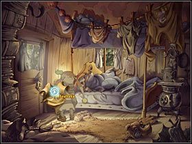 Do rozwiązania tej zagadki potrzebujesz dwu przedmiotów, ości ryby, którą nakarmiłeś Bobbyego (i którą klaun automatycznie podniósł, więc na pewno masz ją w ekwipunku) i rozkładu dnia Sadwicka opracowanego mu przez brata na kartce pergaminu, który znajdziesz w szufladzie w jego wozie cyrkowym - Rozdział pierwszy - Jesienna puszcza (2) - The Whispered World - poradnik do gry