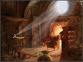 Ustaw zatem godzinową wskazówkę zegara na XII, a minutową na III - Rozdział pierwszy - Jesienna puszcza (2) - The Whispered World - poradnik do gry