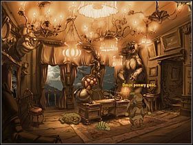 Po wyjściu z chatki Bando wespnij się kamienistą ścieżką do nieco wyżej usytuowanej chaty po prawej - Rozdział drugi - Przebudzenie Kalidy (1) - The Whispered World - poradnik do gry