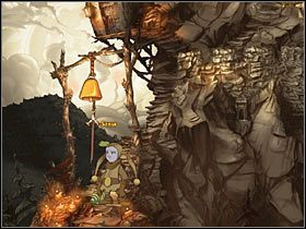 Otrzymasz w ten sposób całkiem zgrabny hak, który połącz ze sznurkiem, po czym zaczep całość o dzwon - Rozdział drugi - Przebudzenie Kalidy (1) - The Whispered World - poradnik do gry