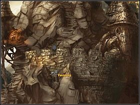 Otwórz drzwi i wędruj w miejsce, gdzie pod murkiem dyndają pantalony, na których użyj myszy jako specyficznego bungee - Rozdział drugi - Przebudzenie Kalidy (1) - The Whispered World - poradnik do gry