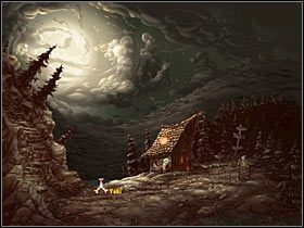 Ostatni błąkający się samopas Yaki kryje się przy chatce Mulacheia - Rozdział drugi - Przebudzenie Kalidy (4) - The Whispered World - poradnik do gry