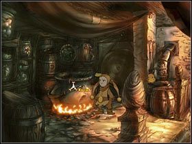 W kuchni maszeruj w lewo, tam gdzie na palenisku stoi kocioł - Rozdział trzeci - Asgil (2) - The Whispered World - poradnik do gry