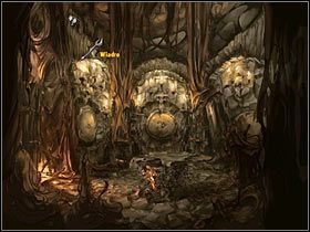 Przedostań się teraz na sam dół (pierwsze przejście na tej kondygnacji) i maszeruj do jaskini (pierwsza strzałka po lewej) - Rozdział trzeci - Asgil (4) - The Whispered World - poradnik do gry