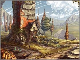 Po wydostaniu się z wąwozu i skierowaniu w lewo natkniesz się na budkę agenta kolejowego Mauricea, zawiadującego niegdyś przejazdami pociągu do Korony - Rozdział trzeci - Asgil (4) - The Whispered World - poradnik do gry