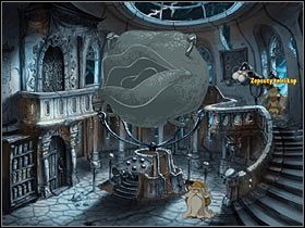 Potrzebujesz jeszcze paru elementów, na przykład sznura, który leży u stóp astronoma, oraz lejka, który nadal wetknięty jest w rurę smarującą - Rozdział czwarty - Korona (6) - The Whispered World - poradnik do gry