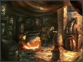 Zainteresuj się więc puchatym zwierzątkiem futerkowym, które siedzi na piecu po prawej - Rozdział trzeci - Asgil (3) - The Whispered World - poradnik do gry