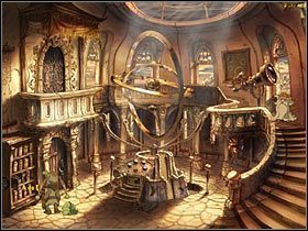 Na szczycie wieży stoi astronom, jednak odzywa się on w jakimś dziwnym, poplątanym języku - Rozdział czwarty - Korona (2) - The Whispered World - poradnik do gry