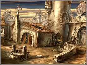 Wieża alchemika mieści się na lewo od wejścia na zamkowy dziedziniec, ale jej drzwi są oczywiście zamknięte - Rozdział czwarty - Korona (2) - The Whispered World - poradnik do gry