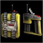 Remote Charge (zdalnie sterowany ładunek wybuchowy) - w żółtej skrzyneczce mieści się niewielki ładunek wybuchowy, o zasięgu 10 metrów - Uzbrojenie | Podstawy Red Faction - Red Faction - poradnik do gry